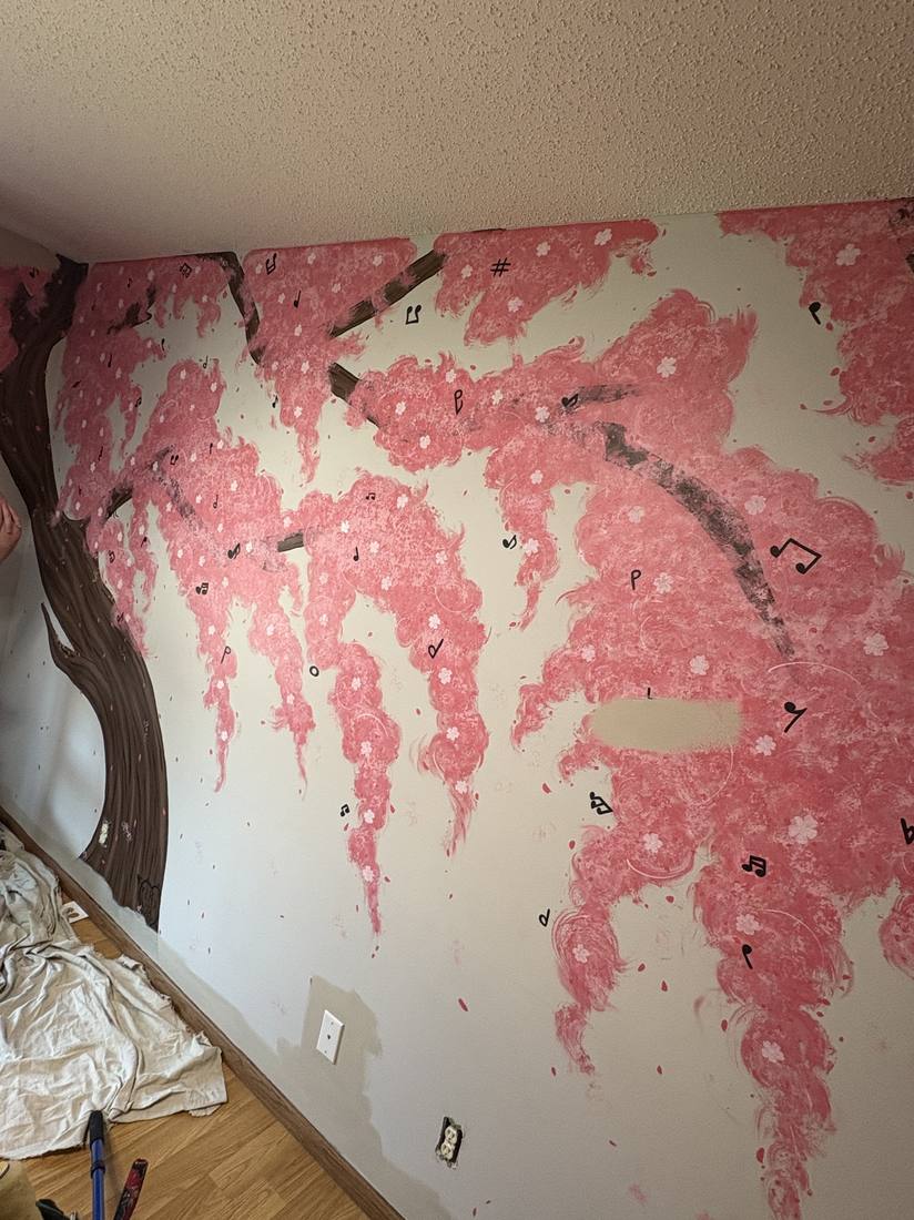 Bedroom wall mural before