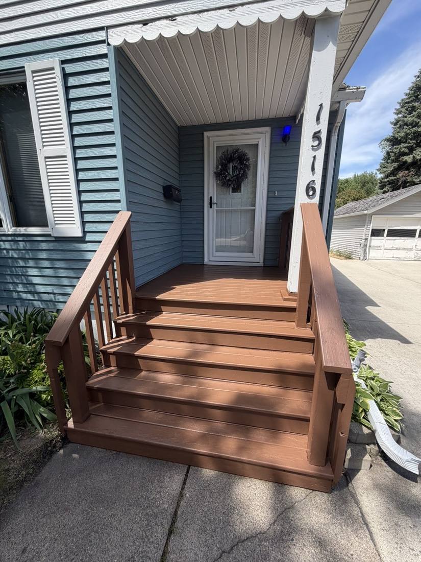 Front porch and steps after